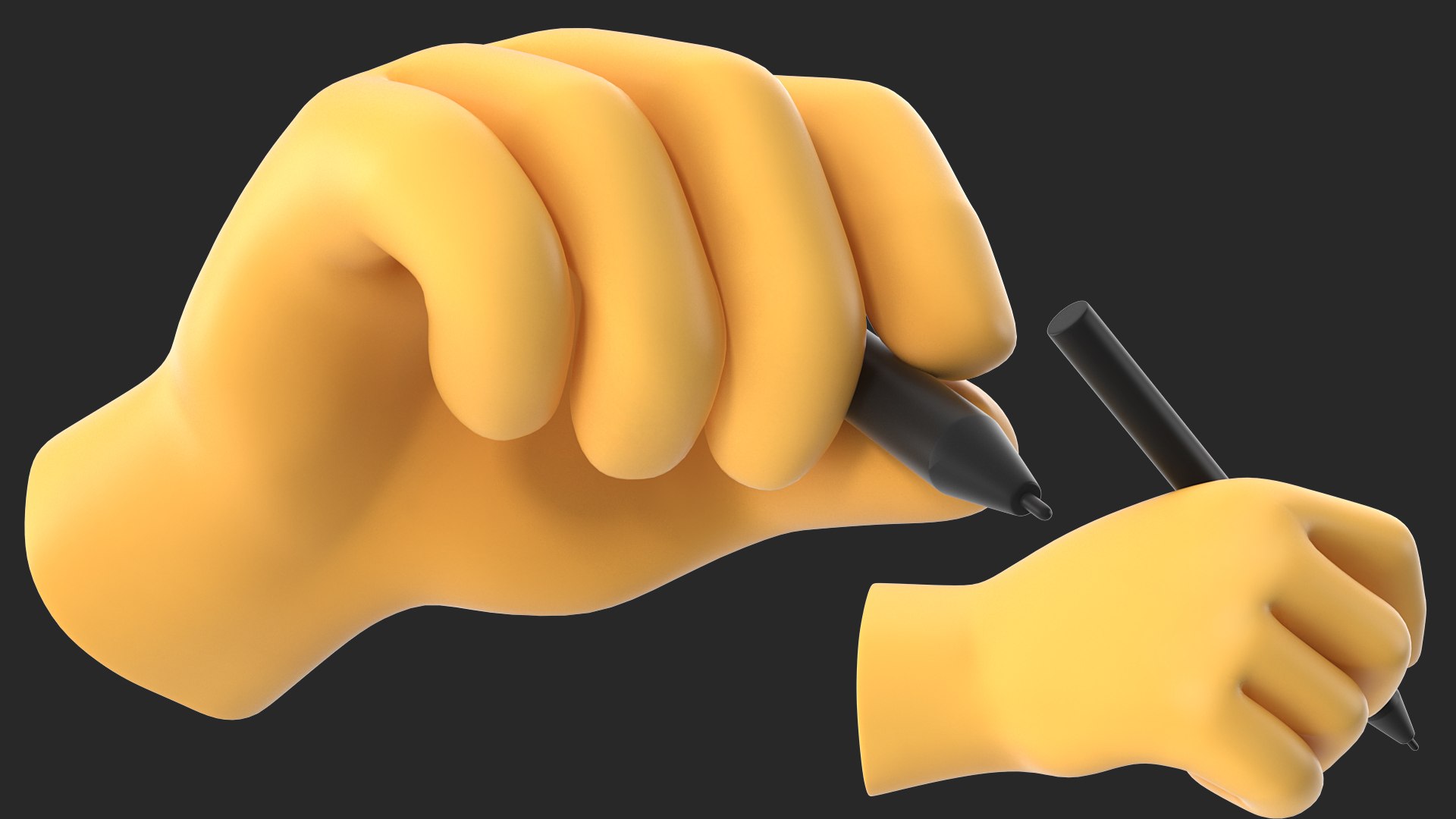 Writing hand emoji 3D TurboSquid 1549658