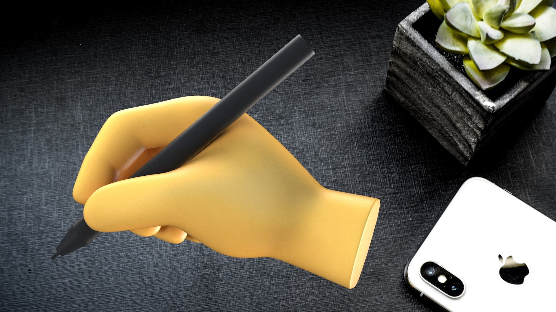 Writing Hand Emoji 3D model preview