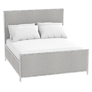 3D Bernhardt Interiors Odette Fabric Panel Bed King