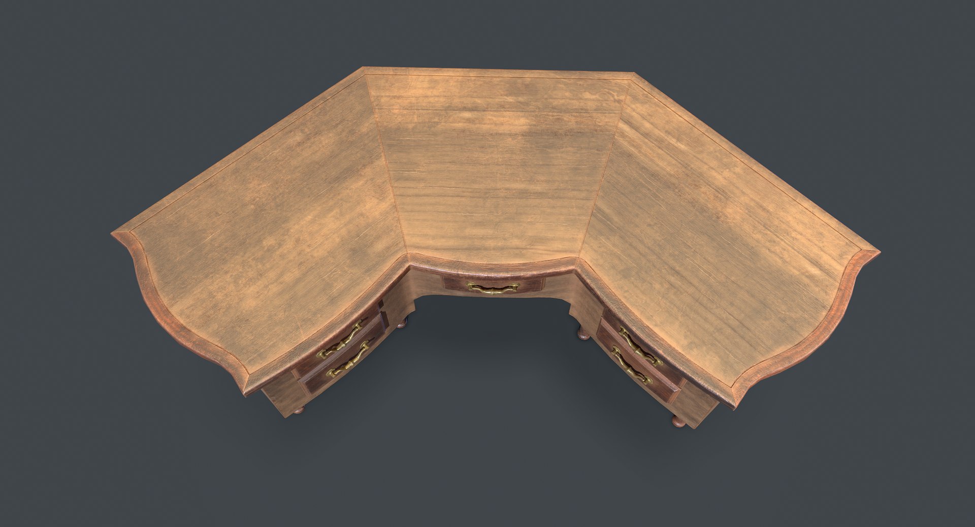 Ready corner study table 3D - TurboSquid 1456970