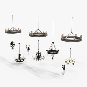 3D Chandelier low-poly 3d model model