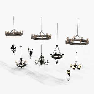 Chandelier low-poly 3d model