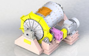 960X1500 Ball mill 3D model