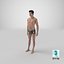 Asian Man Underwear Standing Pose