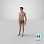 Asian Man Underwear Standing Pose