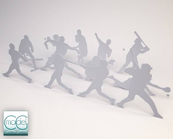 silhouette people 3d obj