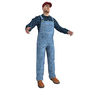 3d model farmer man