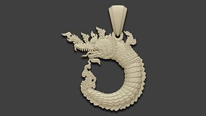 Asian Dragon Pendant 3D model