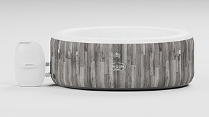 Round Outdoor Hot Tub White Rim Control Housing