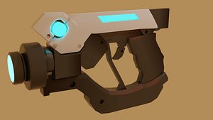 3D Low poly Sci Fi Pistol Gun model