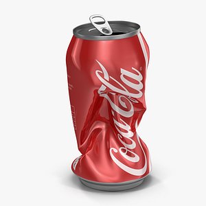 3d model crushed soda 2 coca cola