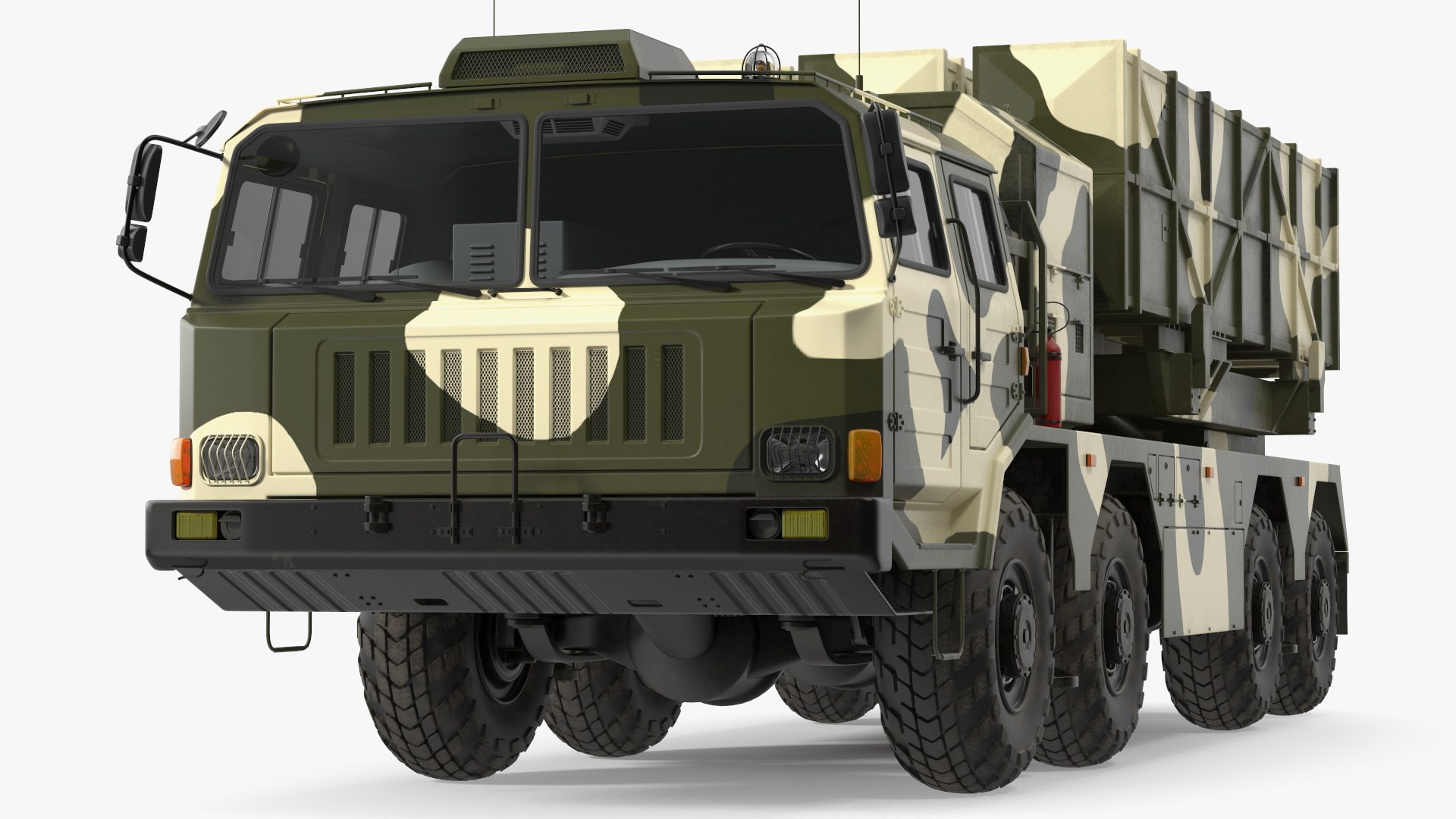 Chinese MLRS WS-2D Green Camouflage Rigged for Maya 3D model preview