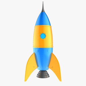 3D cartoon rocket model