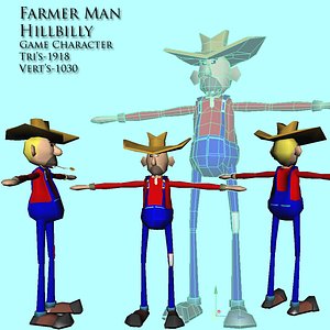 farmer hick character 3d model