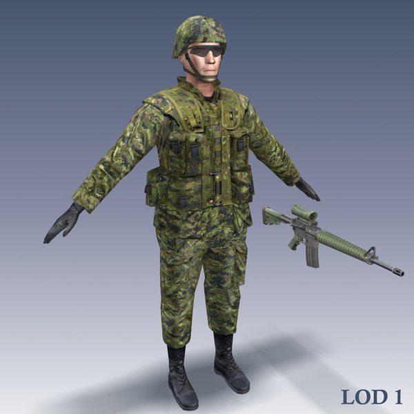 3d model soldier canadian