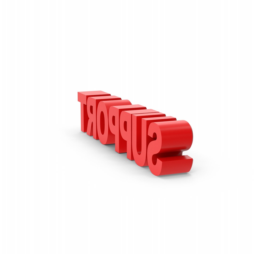 3D Red Support Text - TurboSquid 2249546