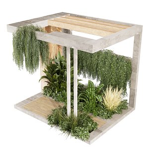 Collection plant vol 523 - Urban environment - wall yard - garden- bush - ivy 3D model