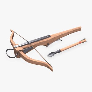 3D Medieval Crossbow Low-poly PBR model