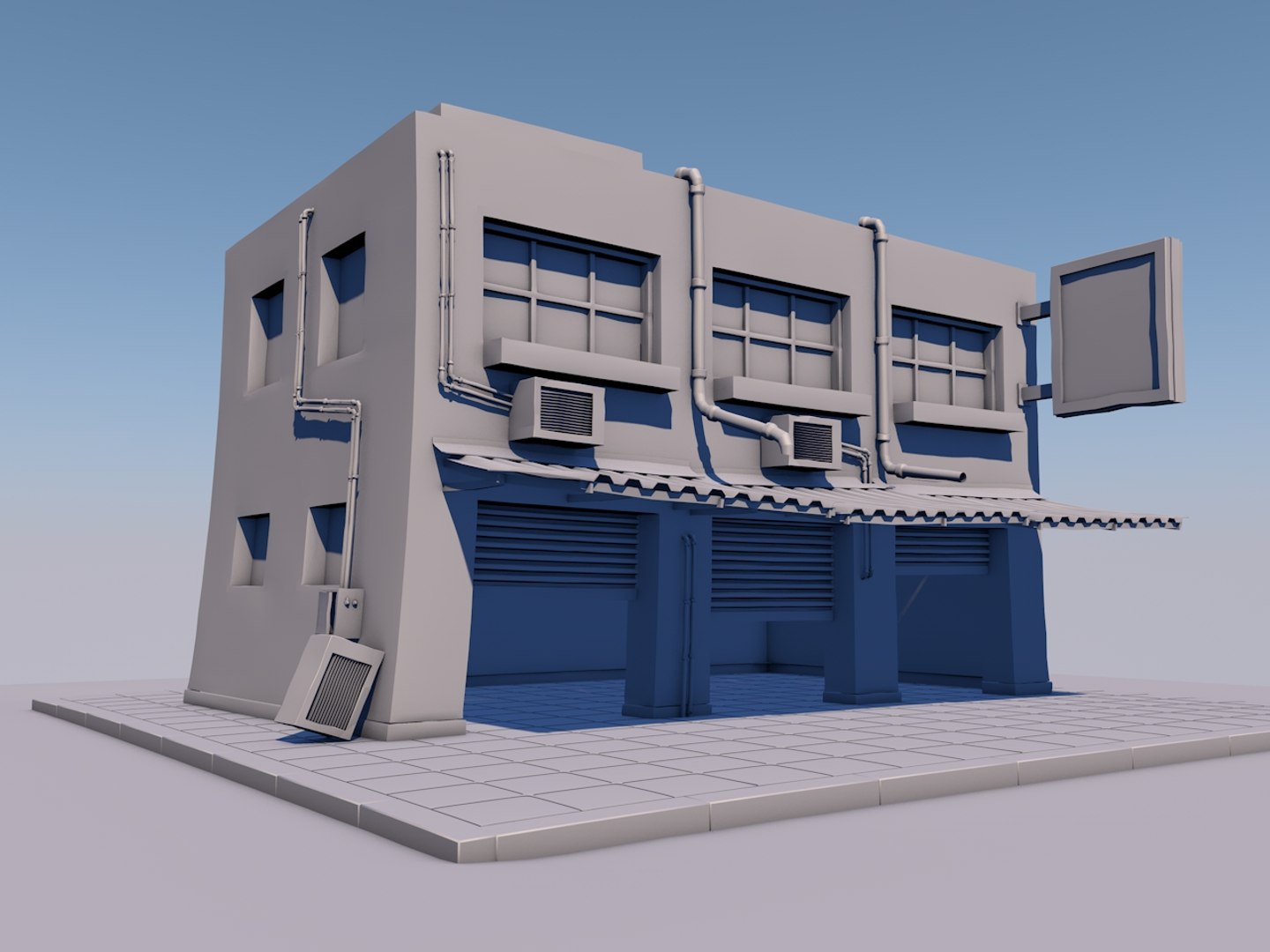 3D Building Gaming Background Model - TurboSquid 1291350