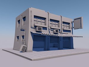 3D building gaming background model