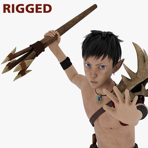 3D Rigged Semi-Realistic Ocean Hunter Character 3D