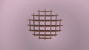 Modern Wooden Wall Shelf Design Creative CG 3D Furniture Model Low-poly 3D model 3D model