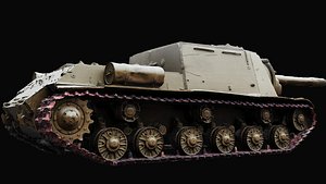 3D model soviet military cannon ISU-152 RAW photogrammetry