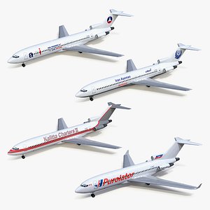 Rigged Boeing 727 Airliners Collection 3D model