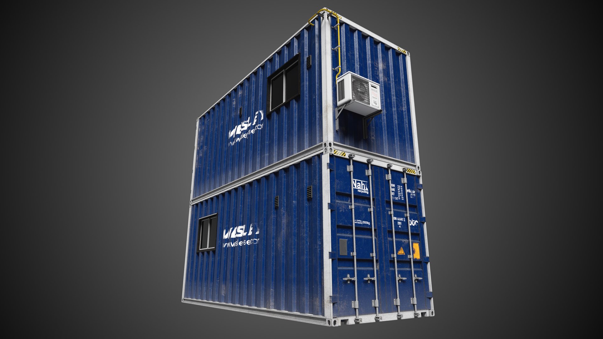 Stacked Construction Site Container Office Industrial Prop Model ...