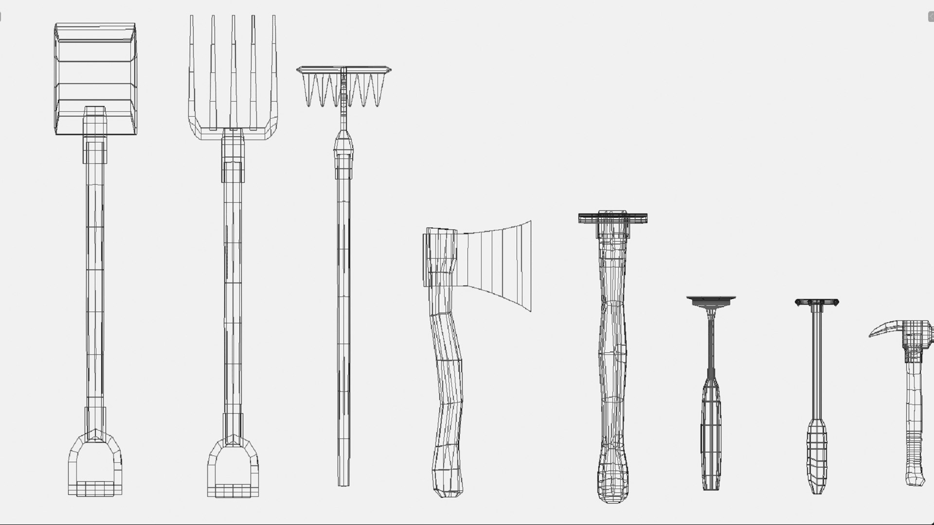 Free Collection Farm Garden Tools 3D Model - TurboSquid 2205016