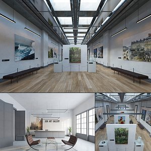 Modern Art Gallery Interior model
