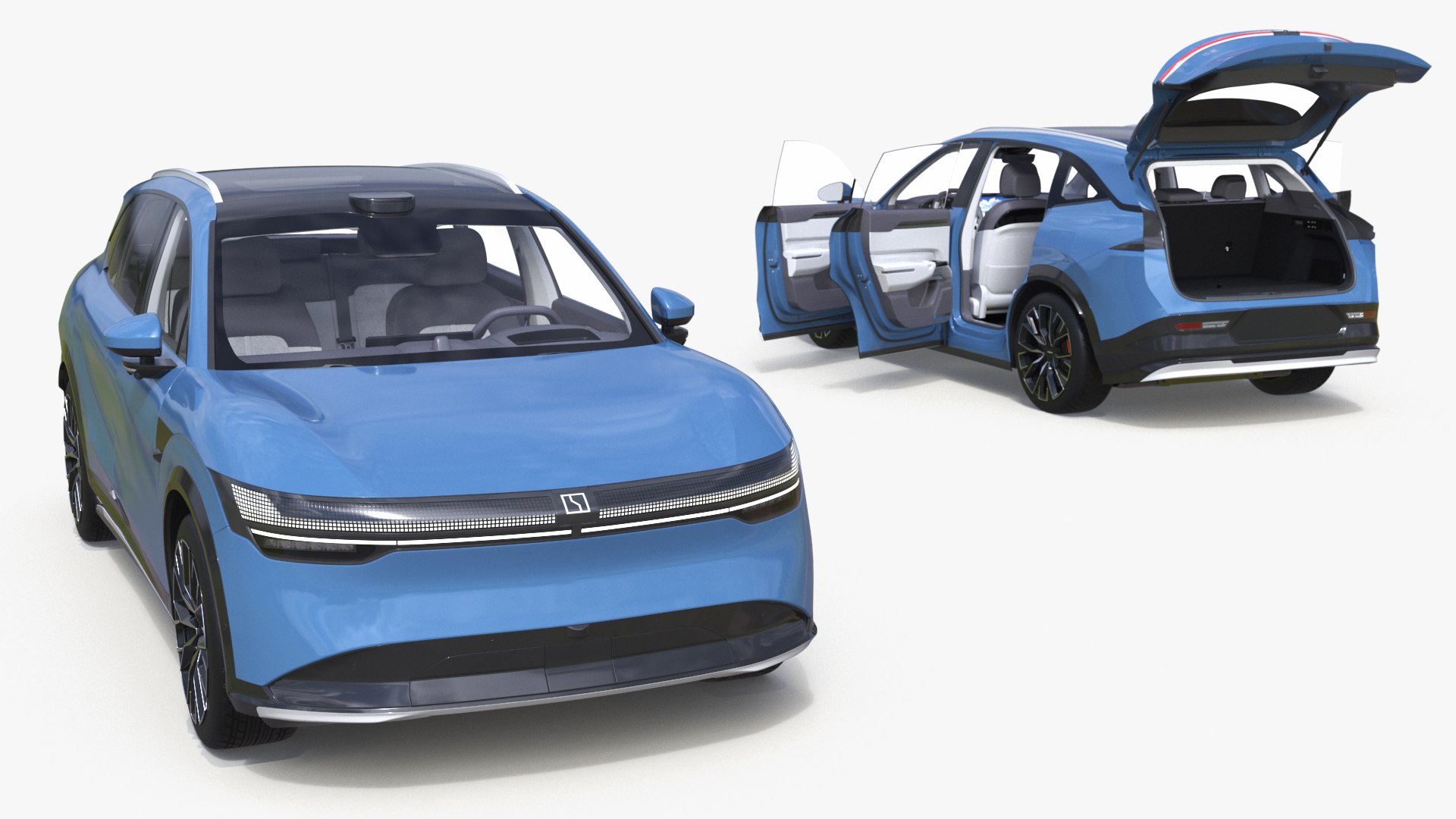 Zeekr 7X Modern Ocean Blue Crossover Rigged for Maya 3D model preview