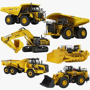 Collection Heavy Mining Machines v3 generic 3D model