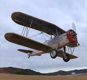 3d model biplane curtiss helldiver