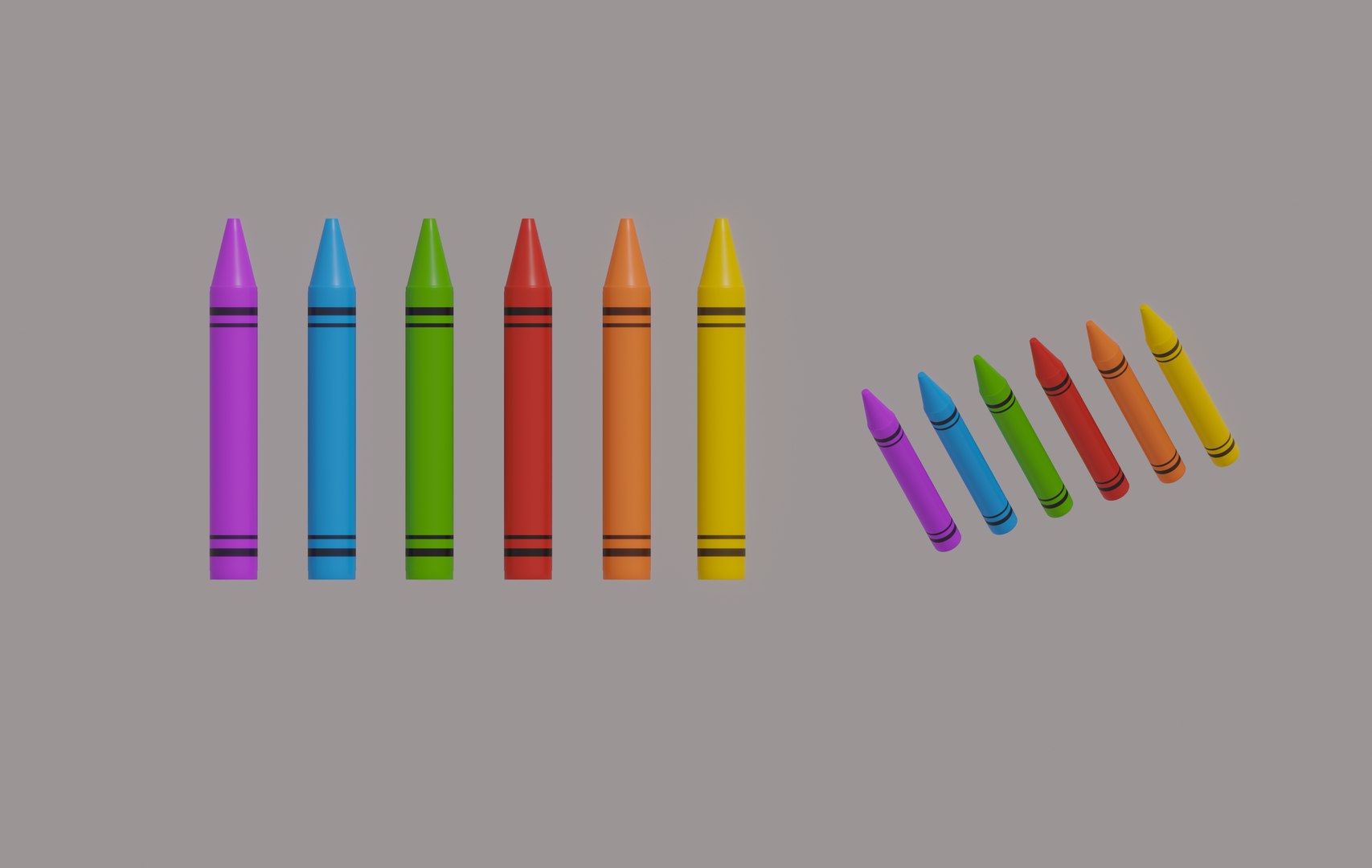 Crayons 3D Model - TurboSquid 1868129