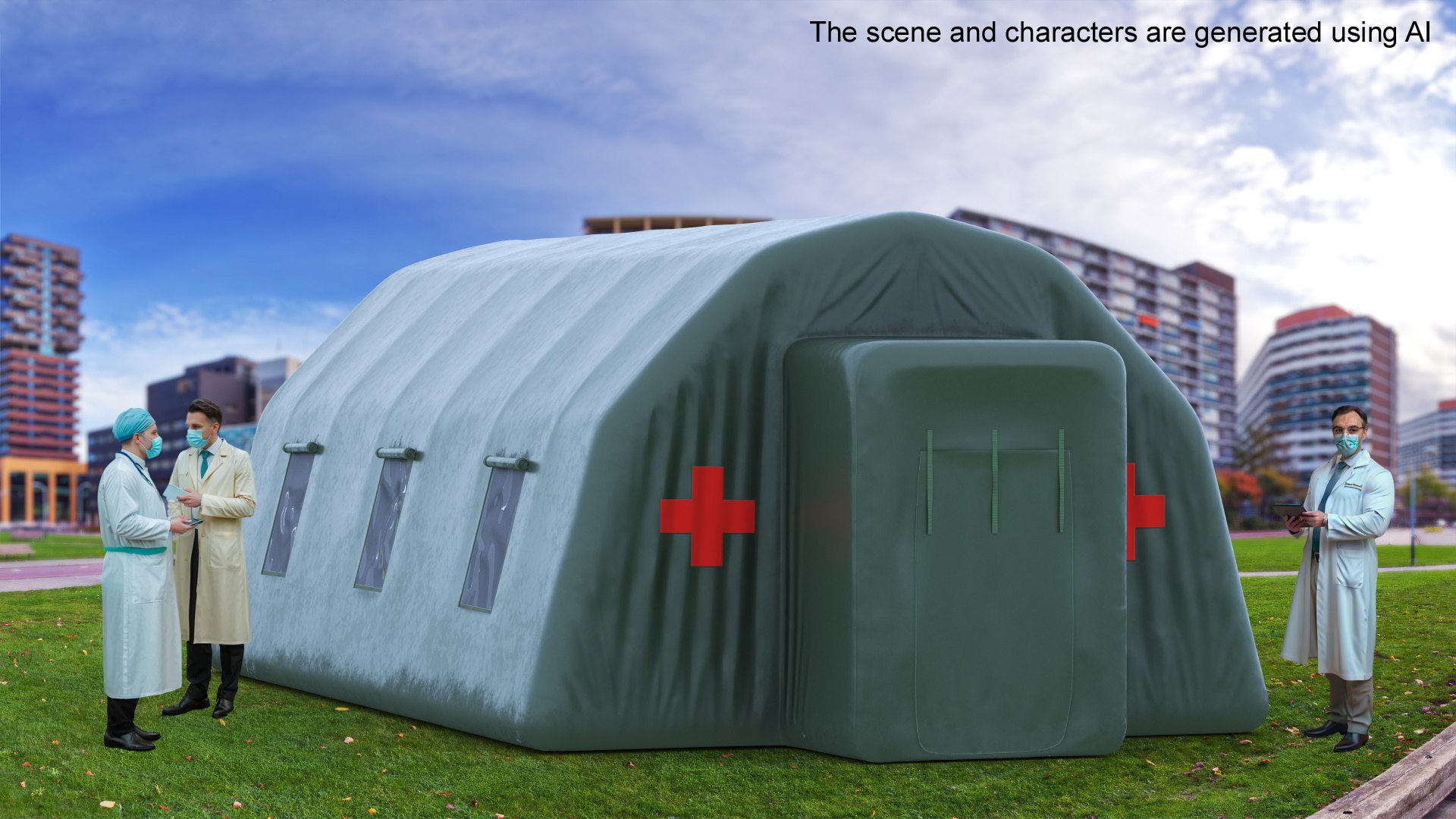 Emergency Inflatable Medical Pass Through Green Tent 3D Model ...