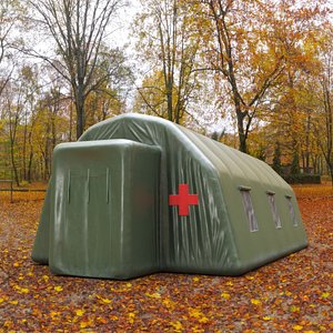 Emergency Inflatable Medical Pass Through Green Tent