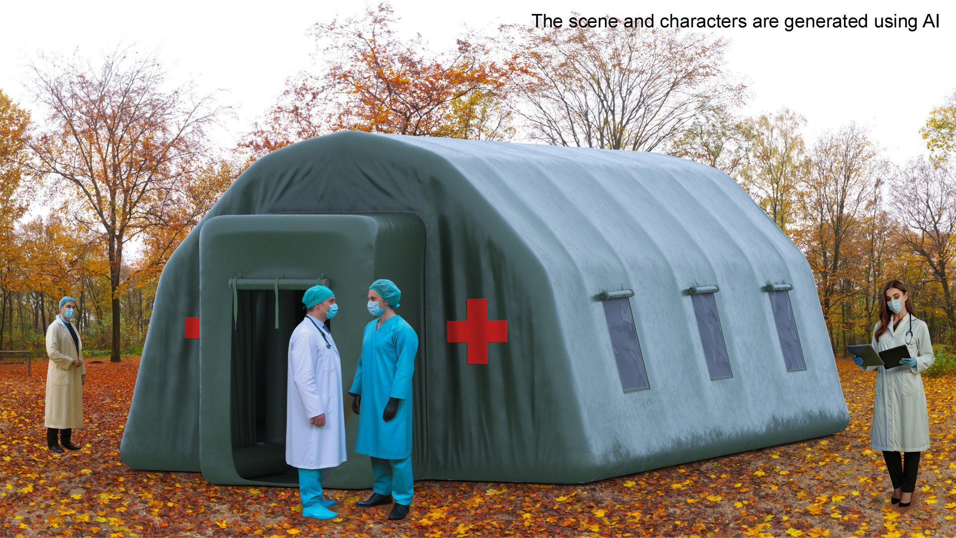 Emergency Inflatable Medical Pass Through Green Tent 3D Model ...