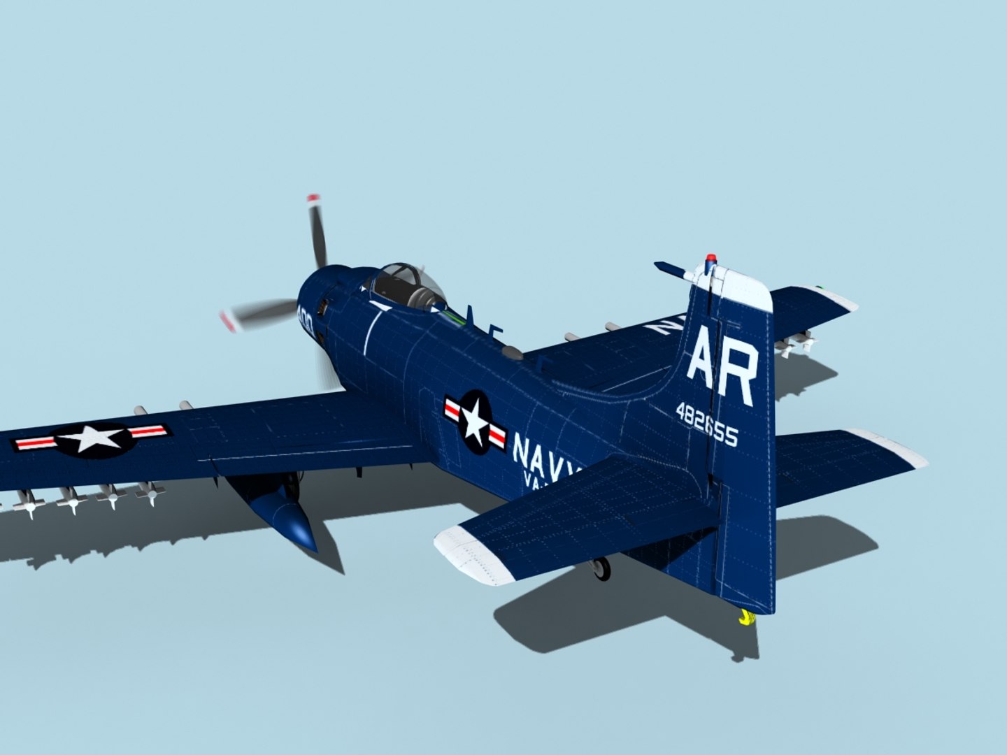 3D skyraider douglas a-1 - TurboSquid 1488625