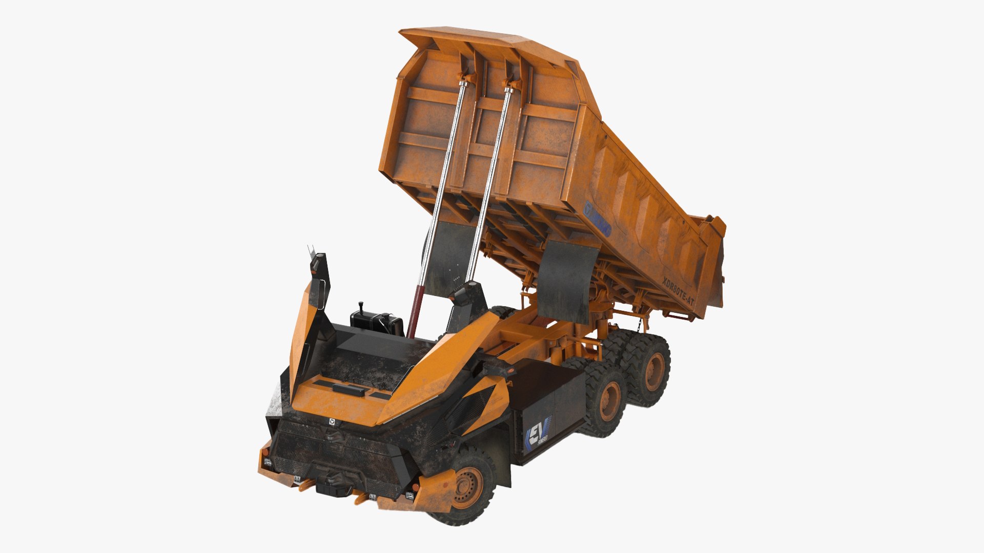 Electric Autonomous Dump Truck XCMG Dirty Rigged for Cinema 4D 3D model preview