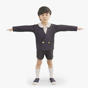 Animated 3D-Asian-kindergarten clothes-boy-223Rui 3D