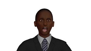 Male teenager in suit 3D model