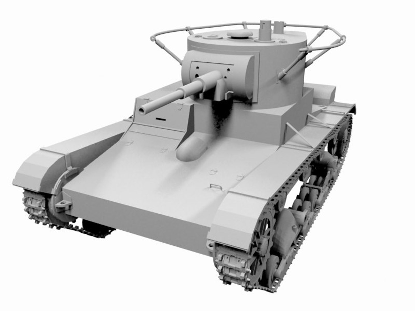 Free Soviet Tank T-26 3d Model