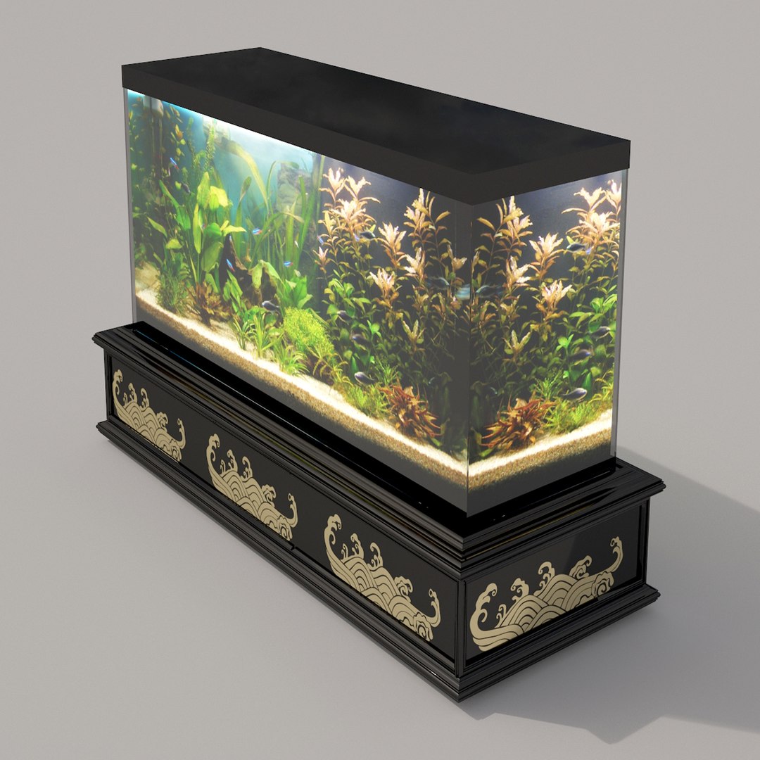 3d Model Interior Aquarium Oriental Style
