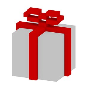 Gift box 8 bit voxel art low poly