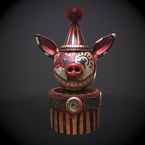 3D model Creepy Pig Head Candy Tin