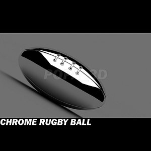 3d model of chrome american foot ball