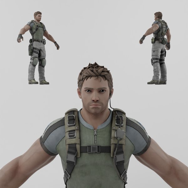 3D Chris Redfield Lowpoly Rigged model TurboSquid 2034510