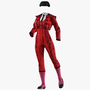 female matador outfit with texture 3D model