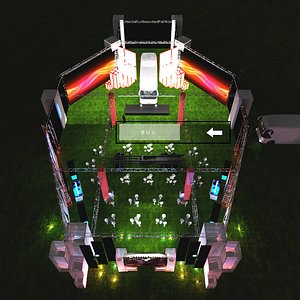 3D model awning events 50x30m buses